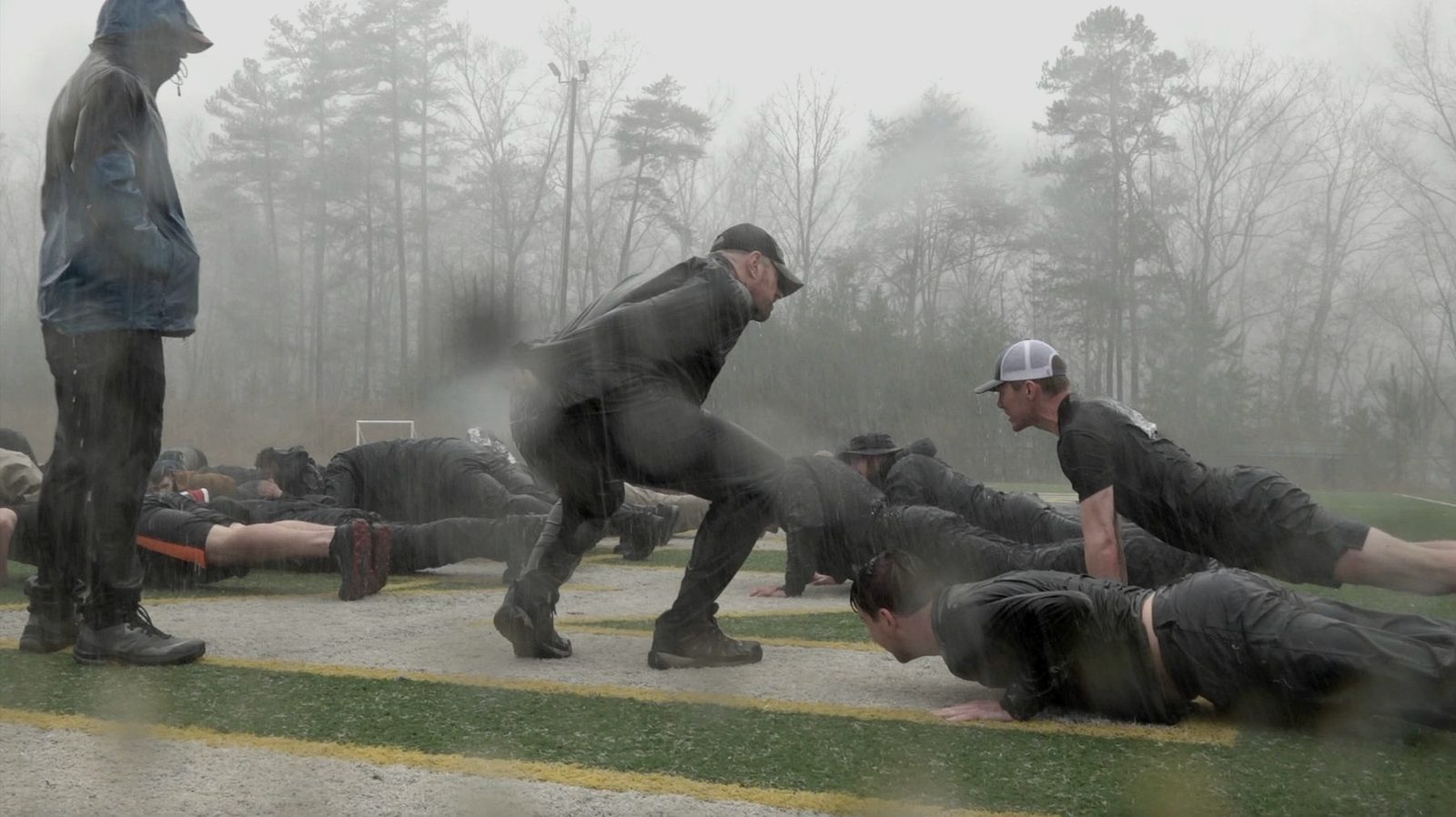 Proving Grounds pushups in the rain